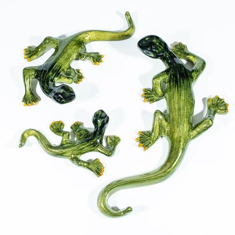 Brushed Lime Gecko Ornaments - ad&i