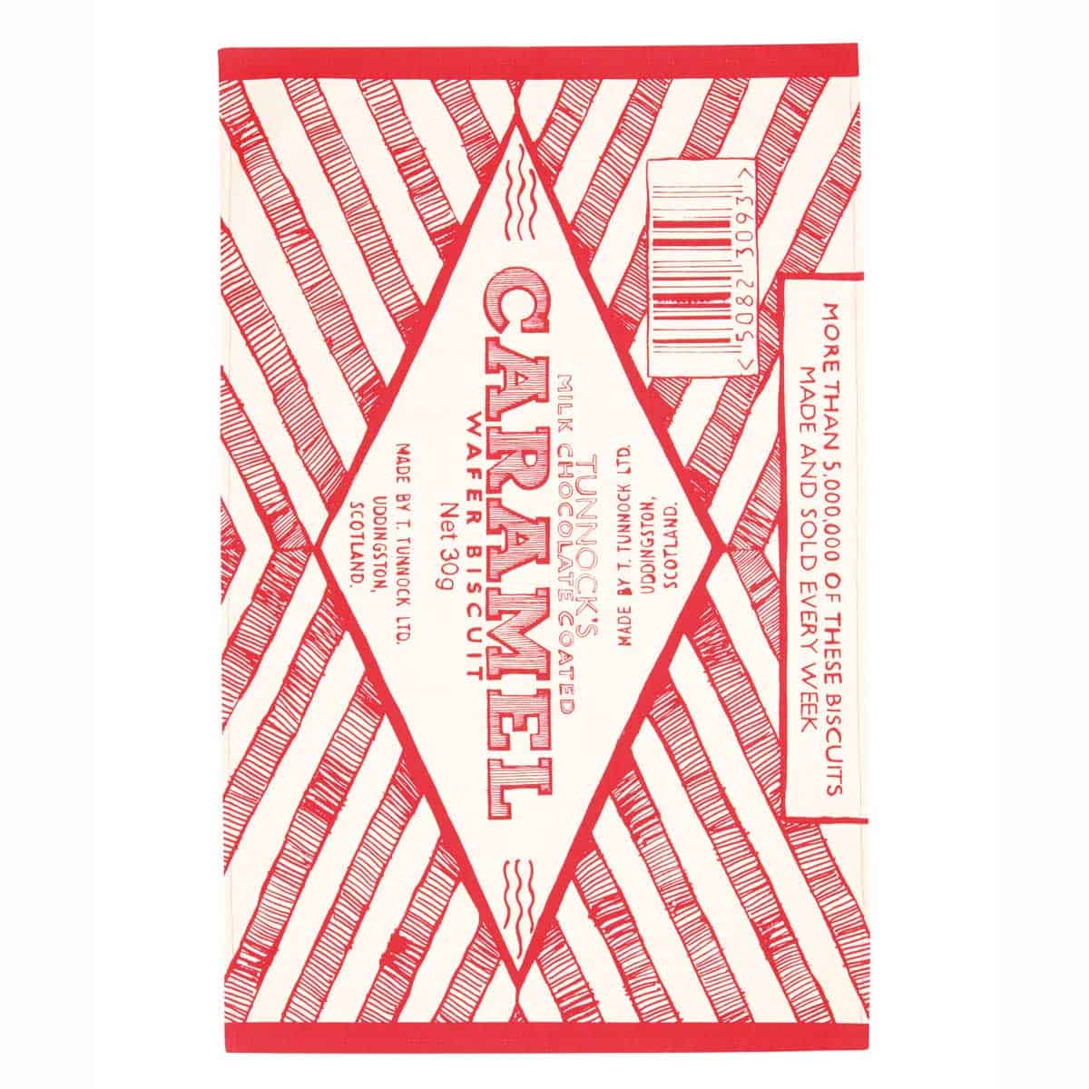 Tunnock's Caramel Wafer Wrapper Tea Towel
