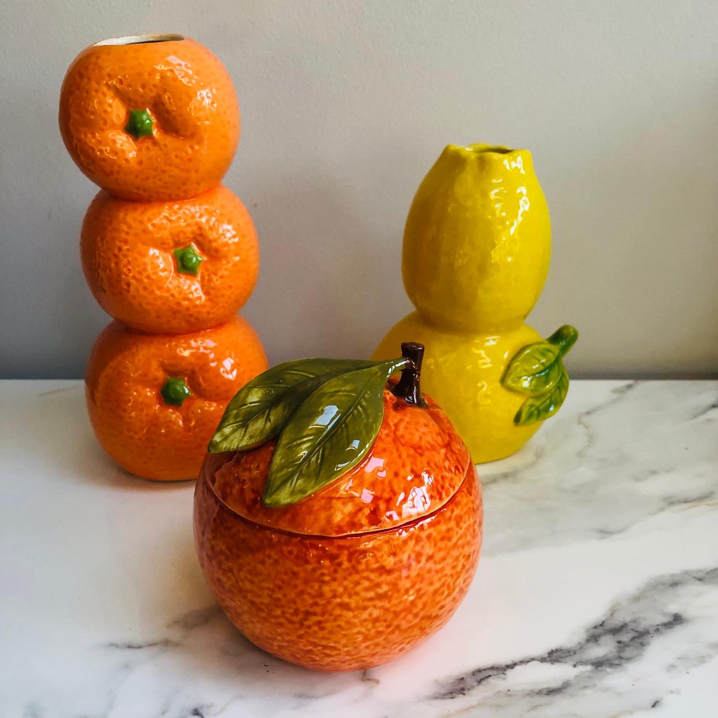 Ceramic Orange Stack Stem Vase