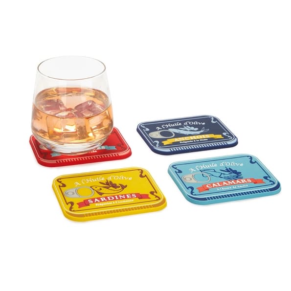 Fish Tin Coasters - Set of Four