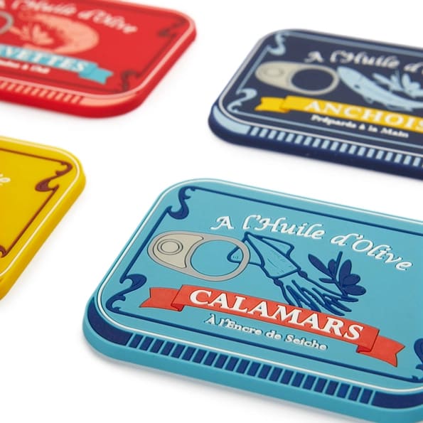 Fish Tin Coasters - Set of Four