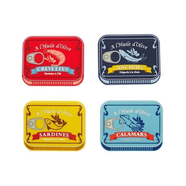 Fish Tin Coasters - Set of Four