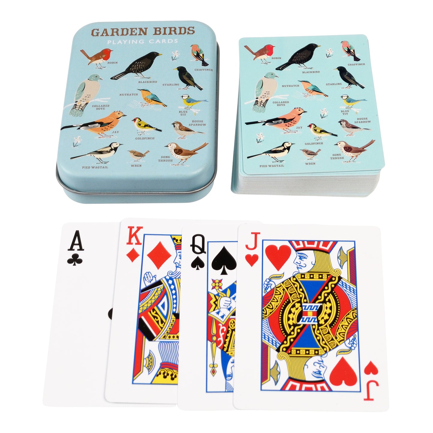 Garden Birds Playing Cards in a Tin