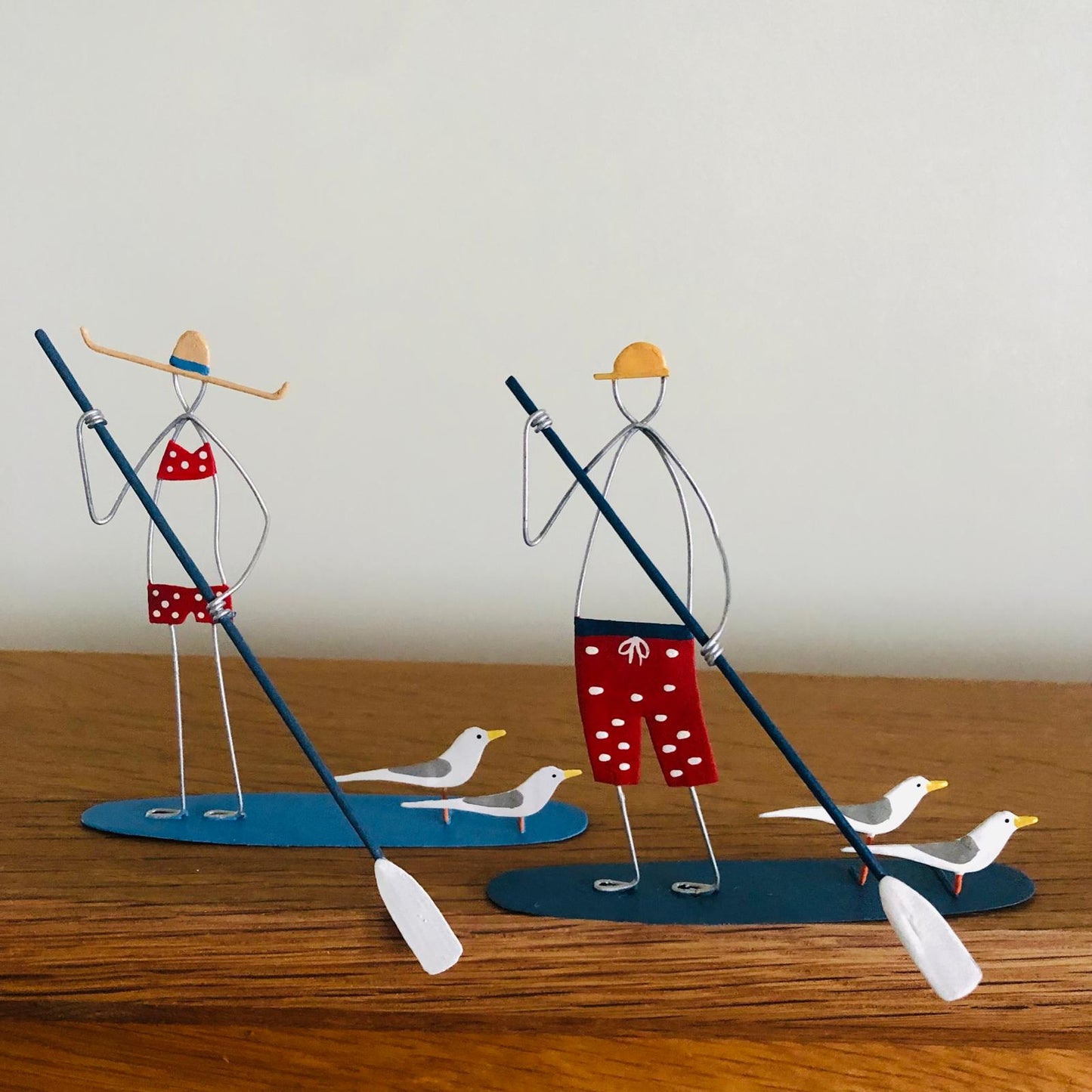 Paddleboarder in Shorts – Handcrafted Freestanding Metal Decoration