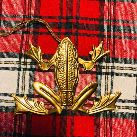 Pressed Gold Decorative Hanging Frog