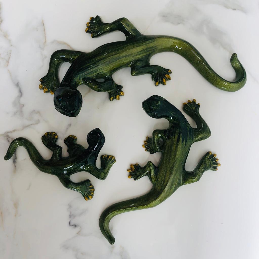 Brushed Lime Gecko Ornaments - ad&i