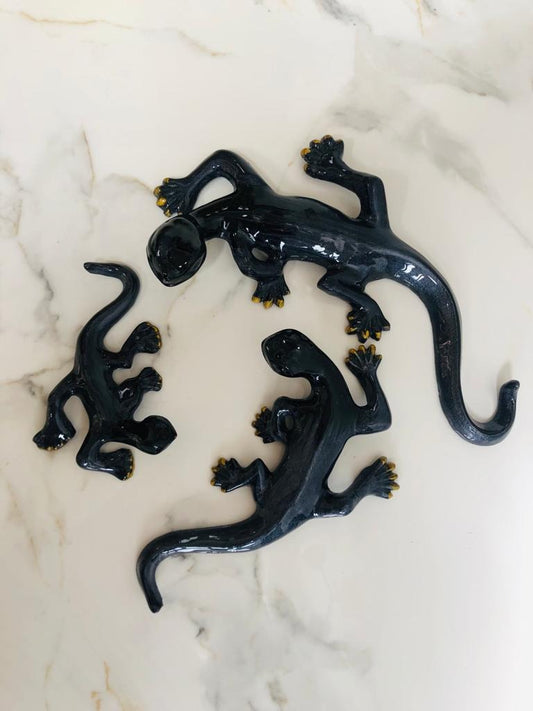 Brushed Black Gecko Ornaments - ad&i