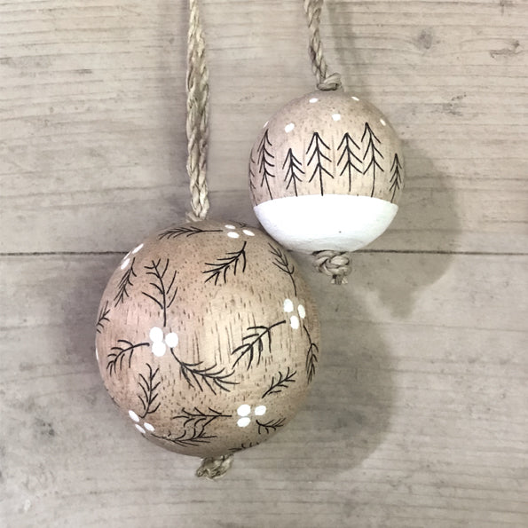 Wood baubles deals