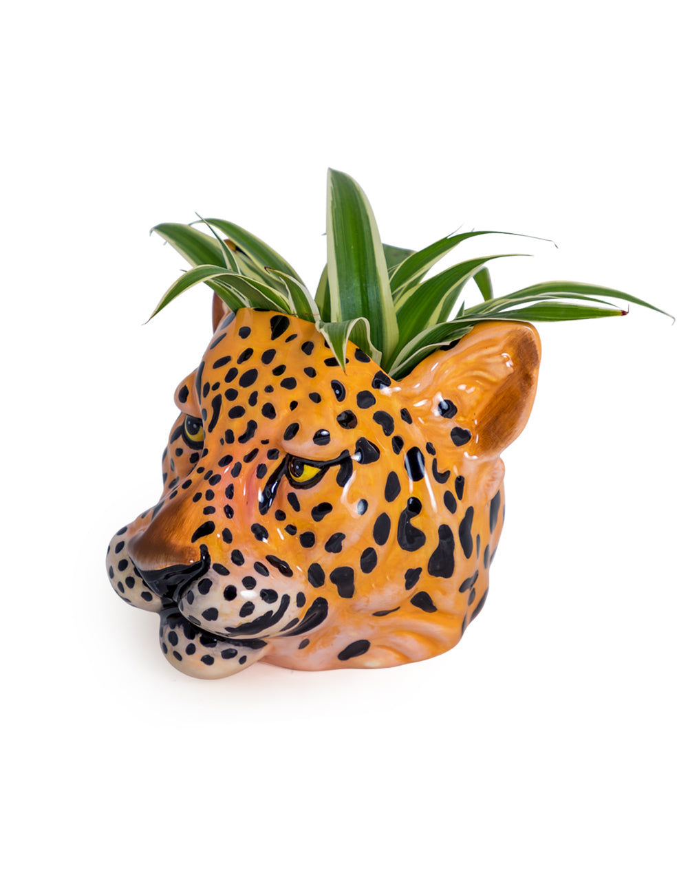 Ceramic Leopard Head Vase Jar - ad&i