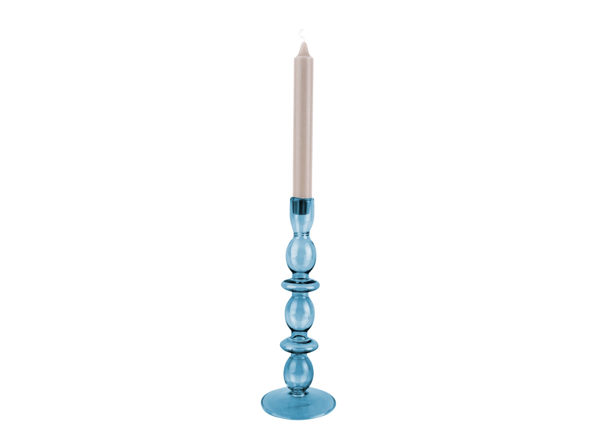 Dark Blue Five Ring Glass Candlestick Holder - ad&i