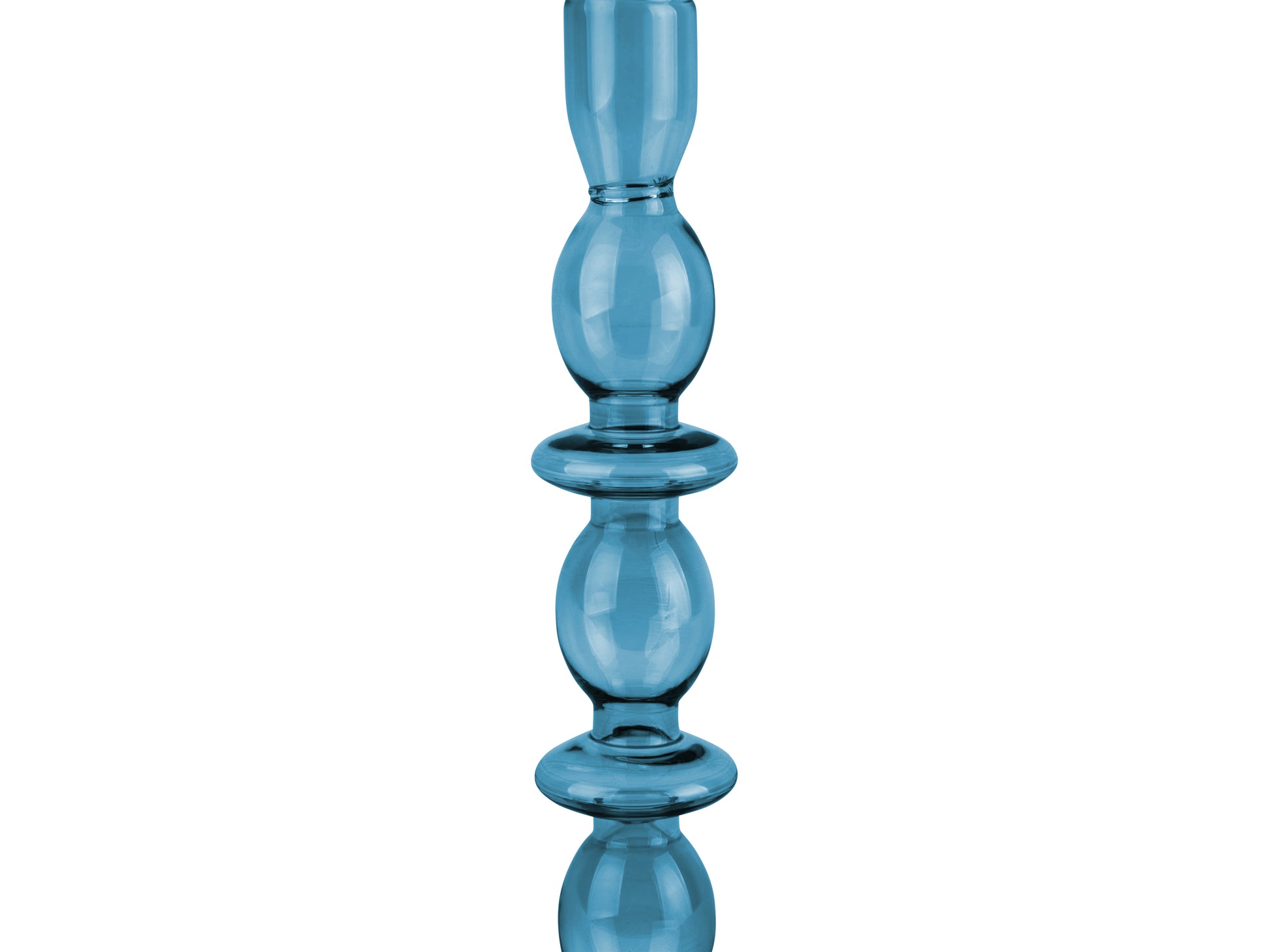 Dark Blue Five Ring Glass Candlestick Holder - ad&i