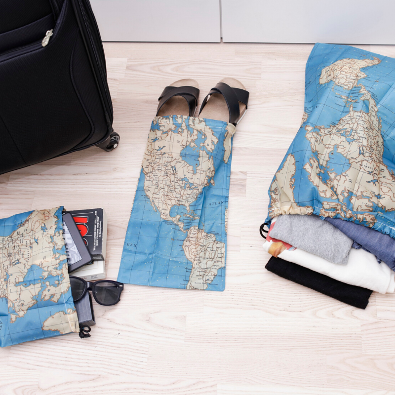 Maps Travel Laundry Bag