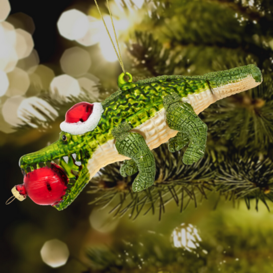 Alligator Shaped Christmas Tree Bauble - ad&i